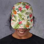 White Aloha Pineapple Pattern Print Baseball Cap