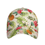 White Aloha Pineapple Pattern Print Baseball Cap