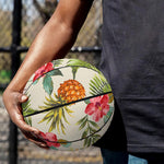 White Aloha Pineapple Pattern Print Basketball