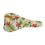 White Aloha Pineapple Pattern Print Bicycle Seat Cover