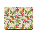 White Aloha Pineapple Pattern Print Bifold Wallet