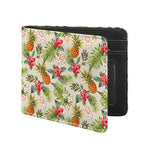 White Aloha Pineapple Pattern Print Bifold Wallet