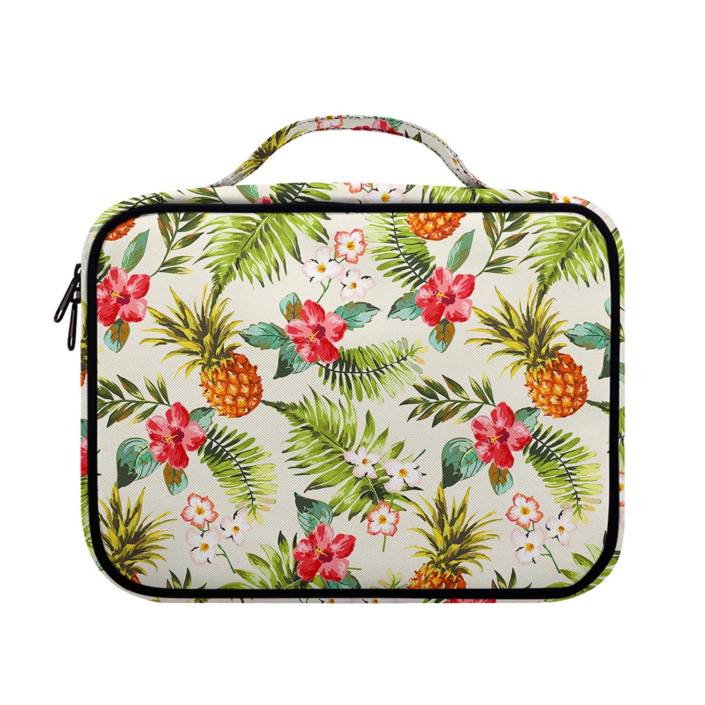 White Aloha Pineapple Pattern Print Briefcase Bible Bag