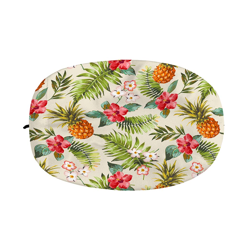 White Aloha Pineapple Pattern Print Car Side Mirror Covers