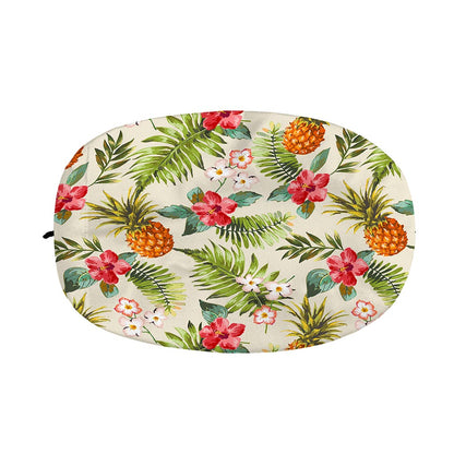 White Aloha Pineapple Pattern Print Car Side Mirror Covers