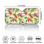 White Aloha Pineapple Pattern Print Car Windshield Sun Shade