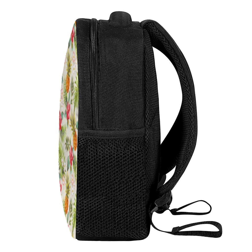 White Aloha Pineapple Pattern Print Casual Backpack