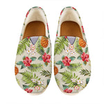 White Aloha Pineapple Pattern Print Casual Shoes