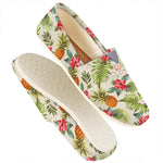 White Aloha Pineapple Pattern Print Casual Shoes
