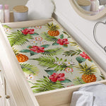 White Aloha Pineapple Pattern Print Changing Pad Cover