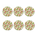 White Aloha Pineapple Pattern Print Coaster Set