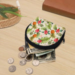 White Aloha Pineapple Pattern Print Coin Purse