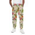 White Aloha Pineapple Pattern Print Cotton Sweatpants