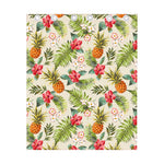 White Aloha Pineapple Pattern Print Curtain