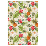 White Aloha Pineapple Pattern Print Curtain