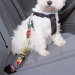 White Aloha Pineapple Pattern Print Dog Seat Belt