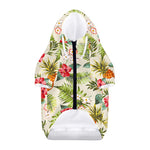 White Aloha Pineapple Pattern Print Dog Zip Up Hoodie