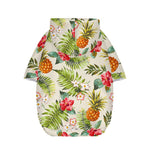 White Aloha Pineapple Pattern Print Dog Zip Up Hoodie