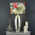 White Aloha Pineapple Pattern Print Drum Lamp Shade