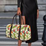 White Aloha Pineapple Pattern Print Duffle Bag
