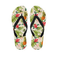 White Aloha Pineapple Pattern Print Flip Flops
