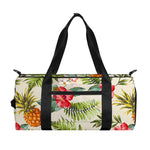 White Aloha Pineapple Pattern Print Gym Bag