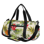White Aloha Pineapple Pattern Print Gym Bag