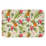 White Aloha Pineapple Pattern Print Indoor Door Mat