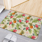 White Aloha Pineapple Pattern Print Indoor Door Mat