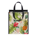 White Aloha Pineapple Pattern Print Insulated Lunch Tote