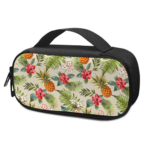 White Aloha Pineapple Pattern Print Insulin Cooler Travel Case