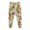 White Aloha Pineapple Pattern Print Jogger Pants