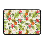 White Aloha Pineapple Pattern Print Kitchen Mat