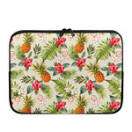 White Aloha Pineapple Pattern Print Laptop Sleeve