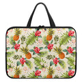 White Aloha Pineapple Pattern Print Laptop Sleeve With Handle