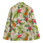 White Aloha Pineapple Pattern Print Men's Blazer