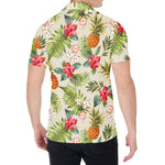 White Aloha Pineapple Pattern Print Men's Shirt