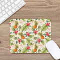 White Aloha Pineapple Pattern Print Mouse Pad