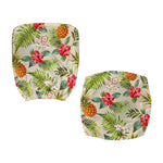 White Aloha Pineapple Pattern Print Office Chair Cover
