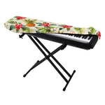 White Aloha Pineapple Pattern Print Piano Keyboard Cover