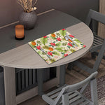 White Aloha Pineapple Pattern Print Placemat