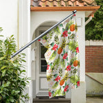 White Aloha Pineapple Pattern Print Polyester Flag