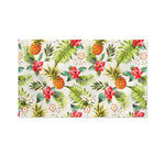 White Aloha Pineapple Pattern Print Polyester Flag