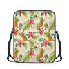 White Aloha Pineapple Pattern Print Rectangular Crossbody Bag