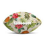 White Aloha Pineapple Pattern Print Rugby Ball