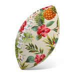White Aloha Pineapple Pattern Print Rugby Ball