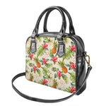 White Aloha Pineapple Pattern Print Shoulder Handbag