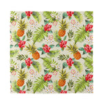 White Aloha Pineapple Pattern Print Silk Bandana