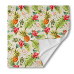 White Aloha Pineapple Pattern Print Silk Bandana
