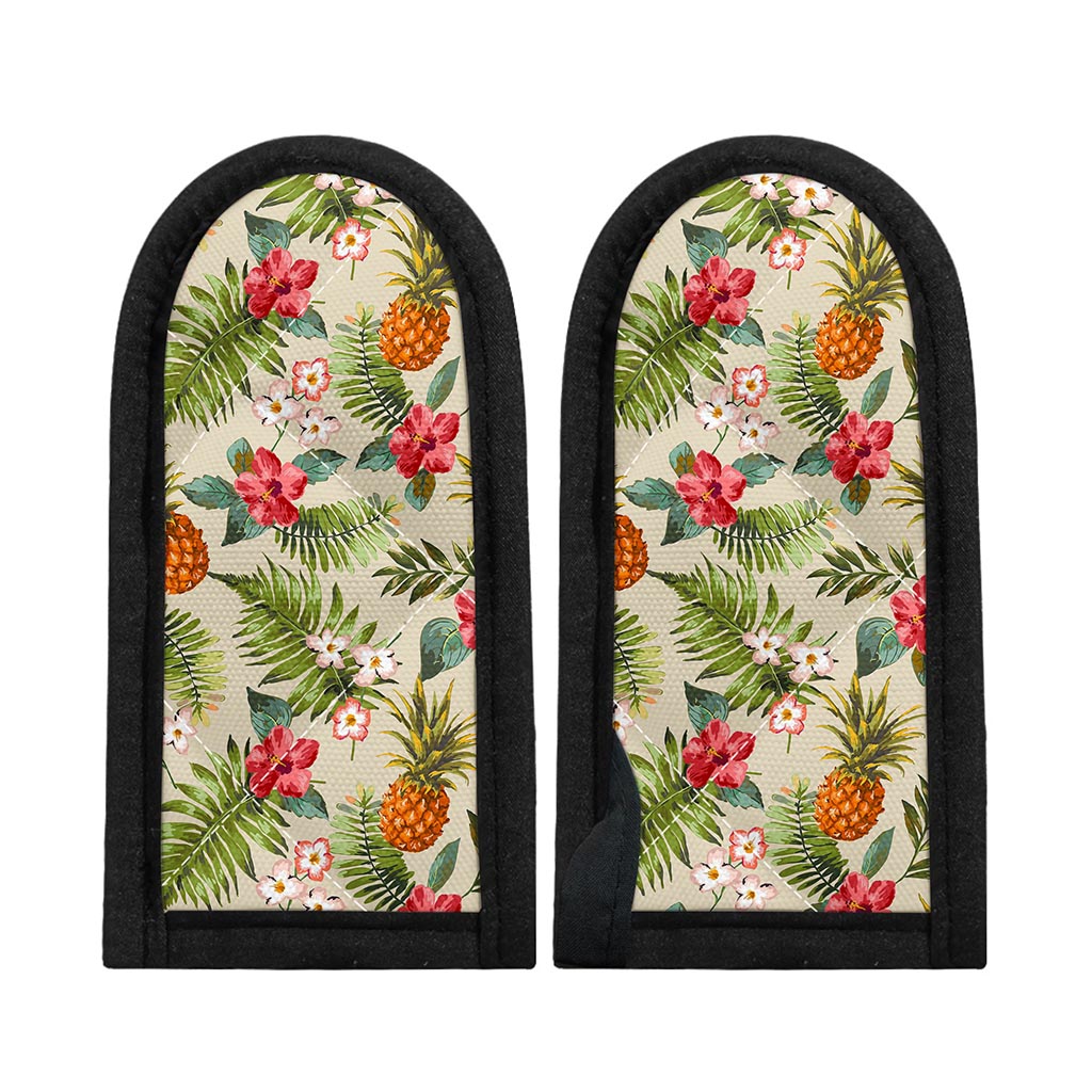White Aloha Pineapple Pattern Print Skillet Handle Cover